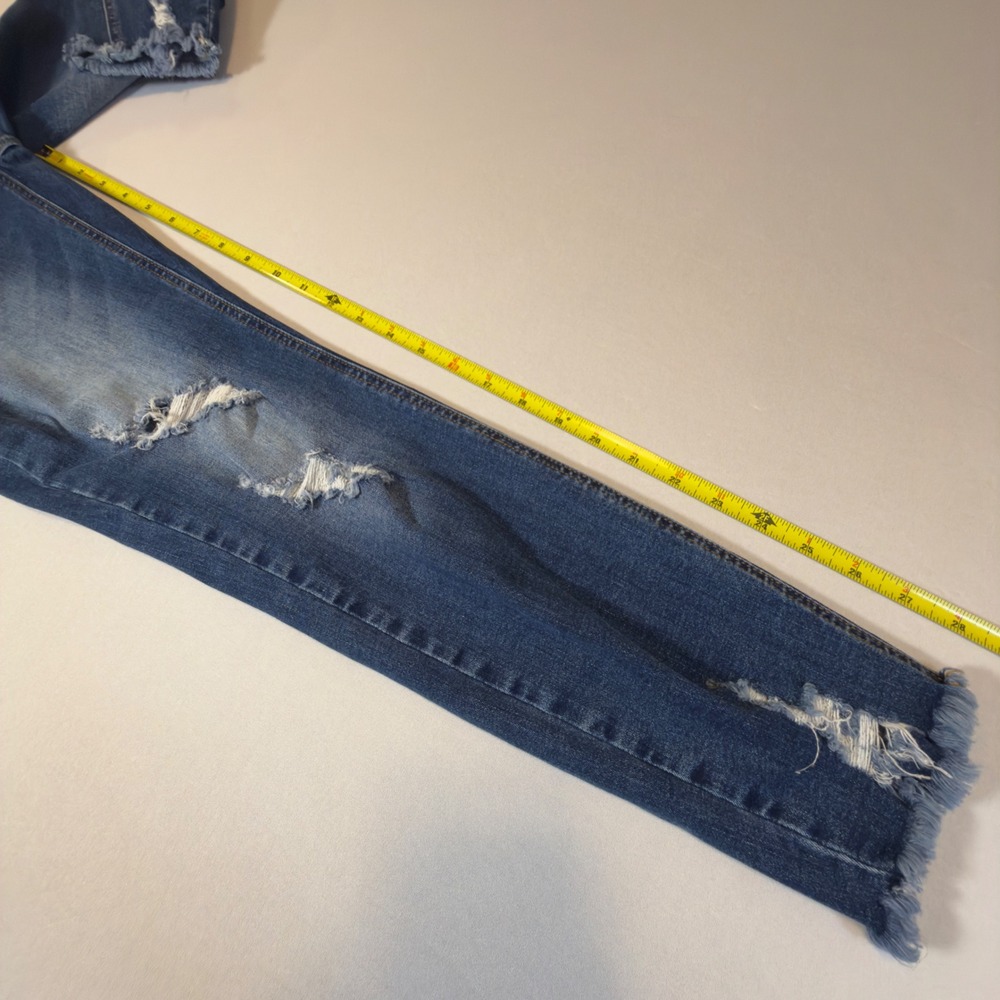 Resfeber Los Angeles Distressed Skinny Jeans Medium Wash Frayed Hem Womens - Picture 13 of 13